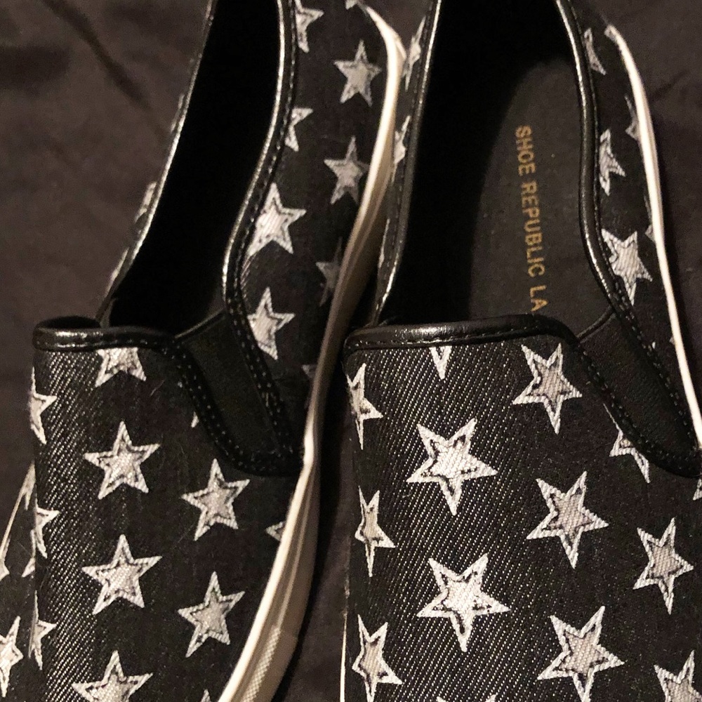 Easy slip ons covered in stars.